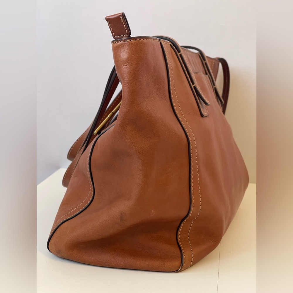 Fossil Brown Pebbled Leather Emma Tote Brass Key - Picture 4 of 16